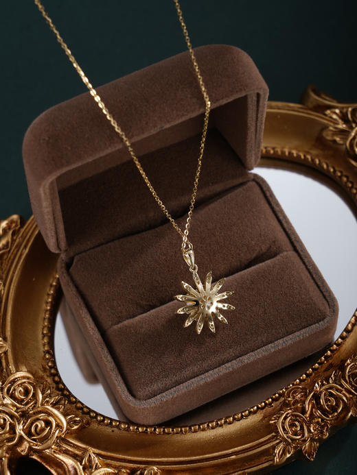 子佩集【骄阳星光】银S925珍珠惜王妃套链【XXTL147】7mm珠镀金太阳花2601 商品图4