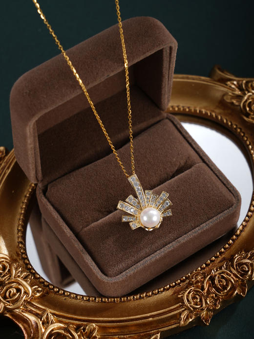 子佩集【许我耀眼】银S925珍珠惜王妃套链【XXDZ053】7mm珠镀金眼睫毛2601 商品图2