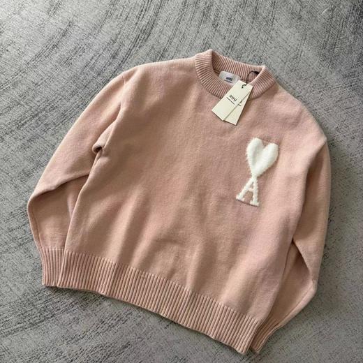 F011320男女同款小心形圆领白色ADC云朵毛衣 商品图9