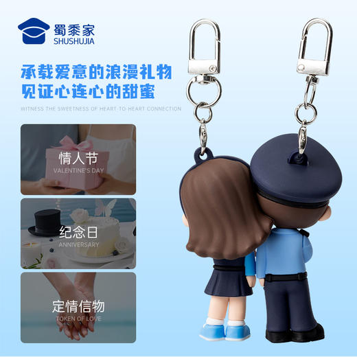【藏蓝情侣磁吸挂件】男女包包挂件蜀黍元素手机挂饰钥匙扣车载挂件礼物 商品图4
