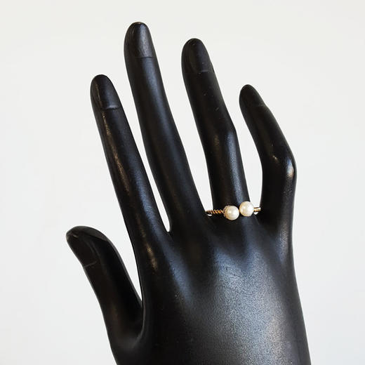 【天然正品】AU750黄金镶钻镶天然近完美约5.2MM珍珠开口戒指16号（开口戒）251225TJ06 商品图6