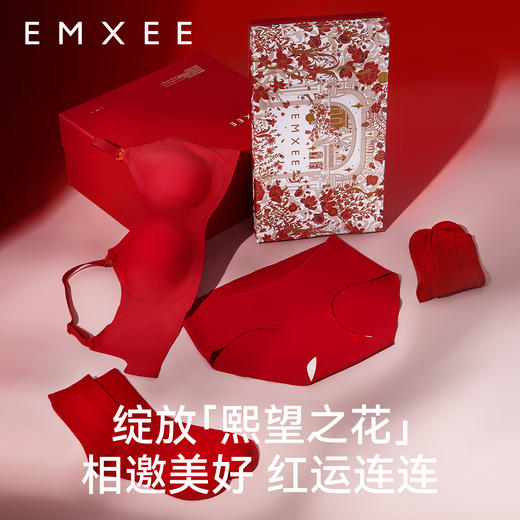 【红品限定】嫚熙太空反重力哺乳文胸内衣孕妇内裤袜子本命年套装 商品图1