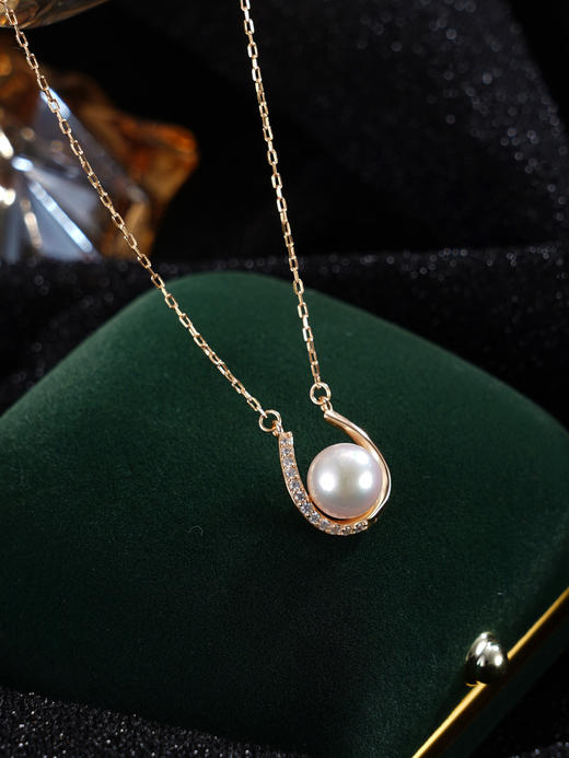 子佩集【珠光马蹄】银S925珍珠惜王妃套链【HJYTL006】8mm珠镀金马蹄半环2601 商品图5