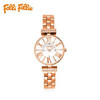follifollie手表真皮罗马刻度闪亮圈口复古经典系列石英生活防水女表表盘直径22mm 商品缩略图0