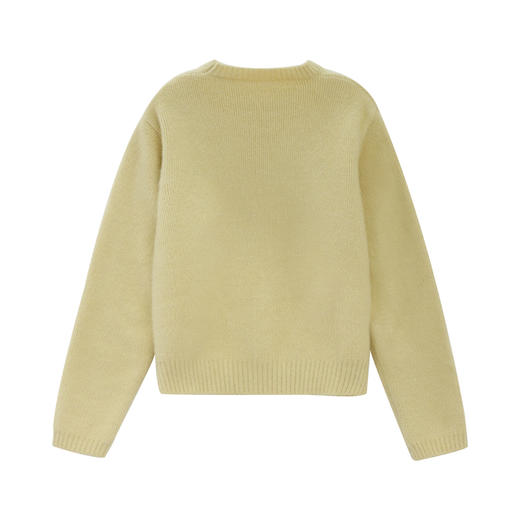 鹿向南「软穗织念」秋冬韩系圆领针织衫套头毛衣显瘦气质上衣女 商品图2