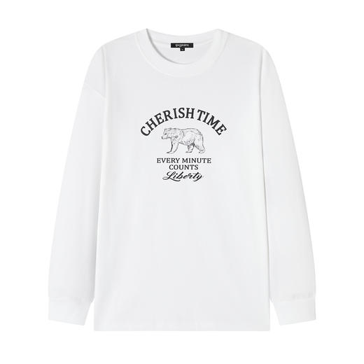 gxgjeans 男装【棉100%】25秋款男士长袖T恤校园户外运动叠穿打底衫上衣K&C 商品图5