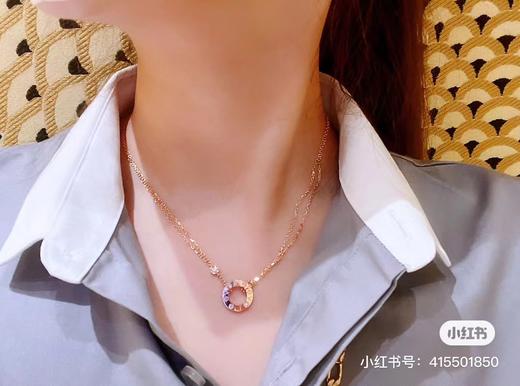 F011381情人节礼物love系列新款带钻双面项链 商品图2