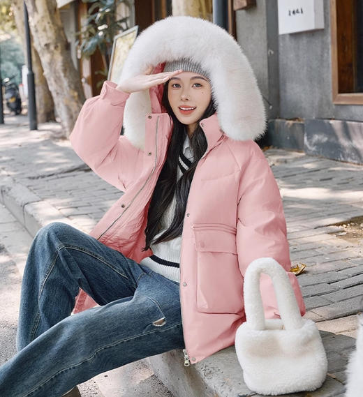 🌟年底亏清❗️直降100❗️仅2000件亏本出❗️🔥有厚度有颜值【AUChris韩系简约环保大毛领连帽羽绒服ACXC9015】🔹柜上至少1700➕ 商品图4