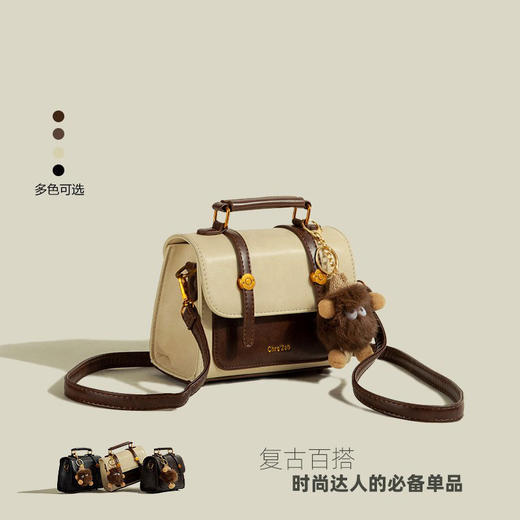 【原创爆款❗️百搭小方包】简约却不失细节感，材质上采用高品质PU皮革，触感柔软舒适，整体线条流畅，韩版ins潮流高级感单肩包2025春夏小众休闲QQ 商品图1