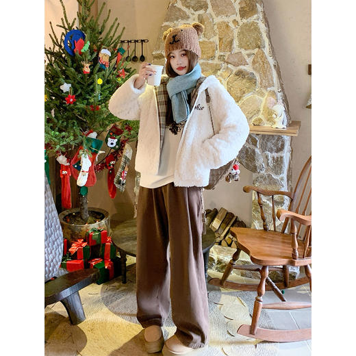 <曾小咸推荐>现货秒杀 ！微信超特价！韩系小熊耳朵羊羔绒外套 日常329.99 立减170 秒杀159.99！！ 商品图2