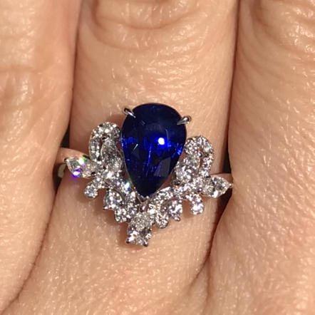 水滴皇家蓝戒指〔花漾〕 商品图1