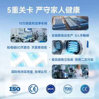 京东京造医用外科口罩一次性独立包装灭菌级100只蓝色防晒口罩防尘防过敏 商品图4