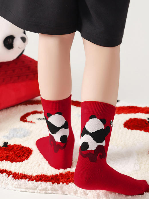 【红红火火过新年】72小时内发货 成人/儿童马年红袜子5双  高棉面料脚感软乎  亲肤透气不闷脚  无骨缝合不磨脚  弹力袜身贴合不勒腿  抗菌抗臭 不易掉色~ 商品图5