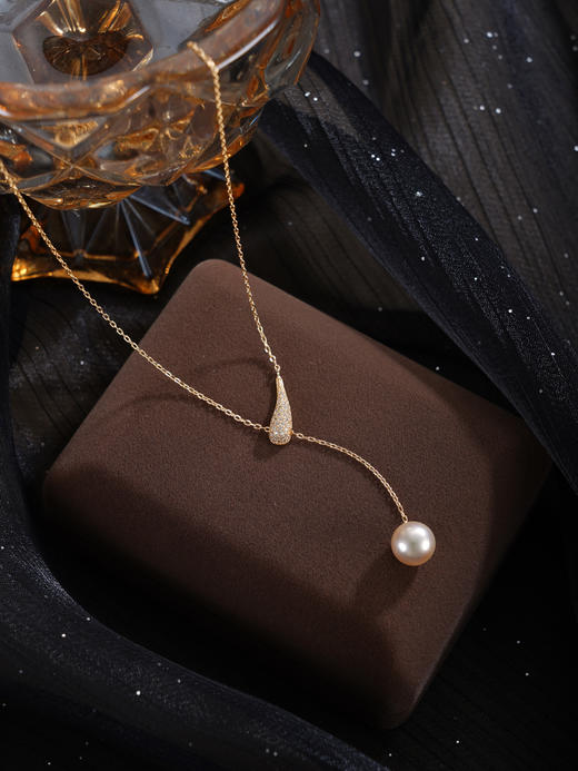 子佩集【洛神之迷】银S925珍珠惜王妃套链【HJYTL007】9mm珠镀金水滴吊球2601 商品图8