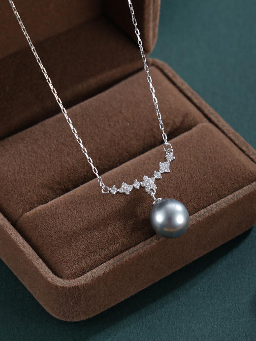 子佩集【银河记忆】银S925珍珠惜王妃套链【HJYTL009】9mm珠镀金双色一字2601 商品图9