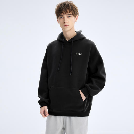 gxgjeans 男装男士连帽卫衣25秋款宽松简约百搭校园通勤印花套头卫衣打底衫男K&C 商品图1