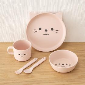 卡通饭碗杯子动物园田园儿童餐具5件套