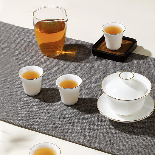 小罐茶园·描金盖碗套组 （盖碗约170ml、公道杯约200ml、品茗杯约50ml）【现货】 商品图11