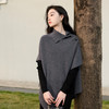 【绵羊毛】三彩2026新款智性灰立领扣饰针织披肩外搭极简氛围感女 商品缩略图1