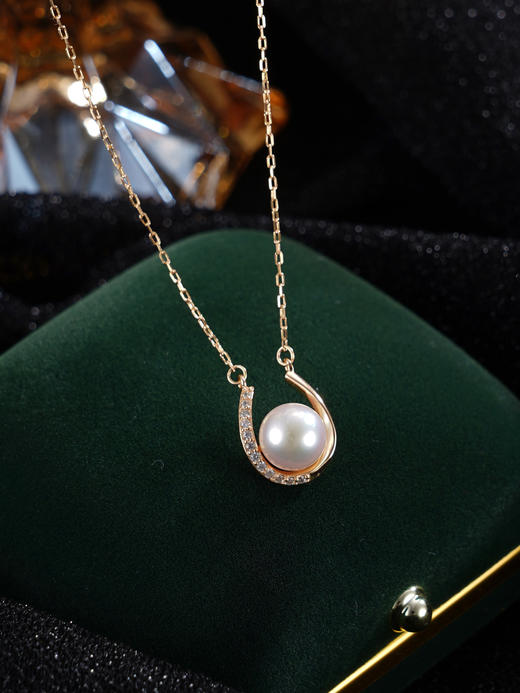 子佩集【珠光马蹄】银S925珍珠惜王妃套链【HJYTL006】8mm珠镀金马蹄半环2601 商品图3