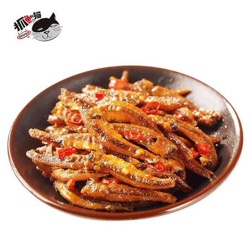 【休闲零食】抓鱼的猫  麻辣嗦螺/香辣小鱼  168g/袋 商品图5