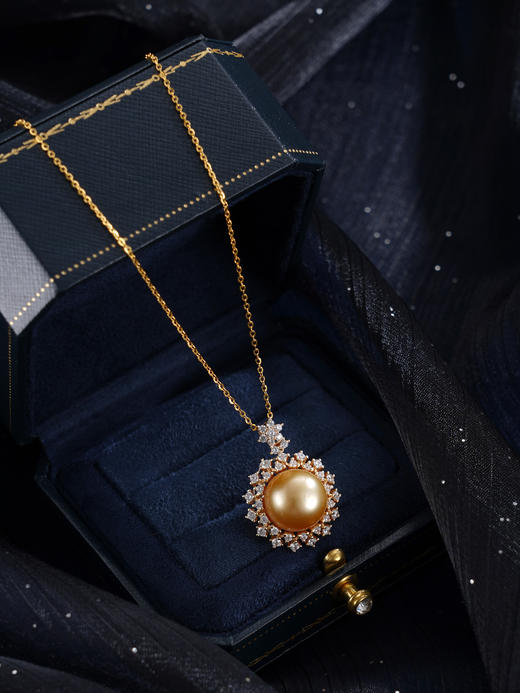 子佩集【金色童话】银S925珍珠惜王妃套链【HJYDZ002】12.5mm珠镀金太阳花金色珠2601 商品图4