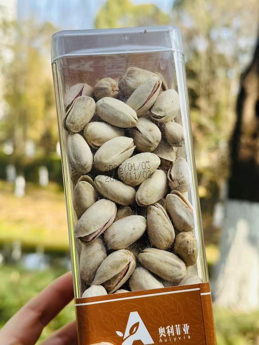 奥利菲亚的开心果|黄壳紫衣绿仁的开心果才是优质的，坚持自然成熟采摘，拒绝高温加工，拒绝漂白，确保每一颗绿果仁表面完整的包裹着紫色果衣，是最淳朴最原香的开心果~ 商品图5