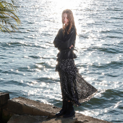 三彩2026春季新款宽松短款翻领休闲PU皮衣外套廓形夹克开衫M 商品图1