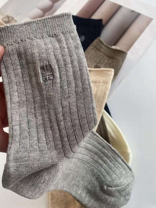 出口订单余！日本小众纪f希纯色袜子（5双装） 商品图6