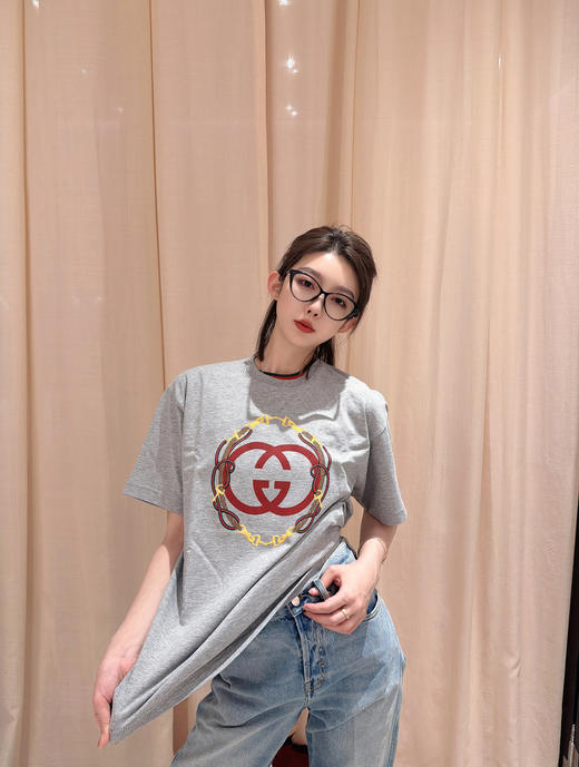 古驰 2026限定新品 心动登场 灰色马衔扣T恤(KX*MM) 商品图2