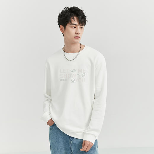 gxgjeans 男装【柔软亲肤】男士圆领卫衣2025秋款时尚百搭个性印花套头卫衣K&C 商品图5