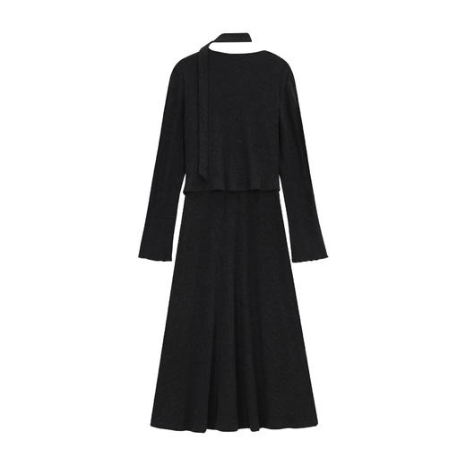 鹿向南「慵懒灰调」假两件气质高级感女秋冬新款巨好看内搭连衣裙 商品图4