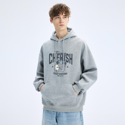 gxgjeans 男装男士连帽卫衣25秋款潮流印花套头长袖外套外穿内搭通勤打底衫K&C 商品图2