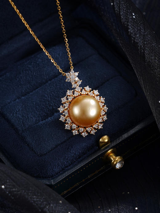 子佩集【金色童话】银S925珍珠惜王妃套链【HJYDZ002】12.5mm珠镀金太阳花金色珠2601 商品图7