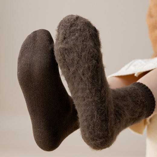 【YW】无忧购25元5双 35元10双秋冬加厚保暖羊绒地板袜中筒月子袜纯色睡眠袜2100（现货48小时内发货） 商品图2