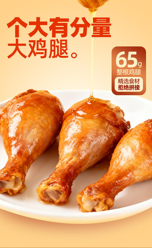 [新品上新]鲁小吉蜜汁大鸡腿65g/根 蜜汁口味卤味熟食山东特产即食休闲零食 商品图3