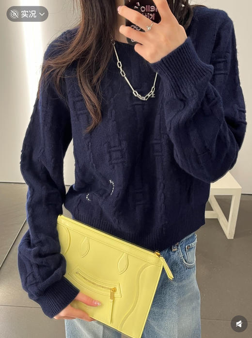 赛琳 新款 羊绒针织衫 驼/蓝两色(KX*MM) 商品图5