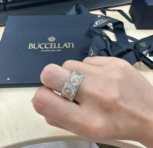 BUCCELLATI布契拉提BLOSSOMS系列雏菊纯银镀金戒指女款银色（XK） 商品图0