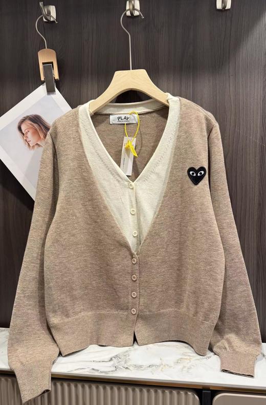 F011393温柔撞色假两件内搭设计V领针织开衫女款 商品图13