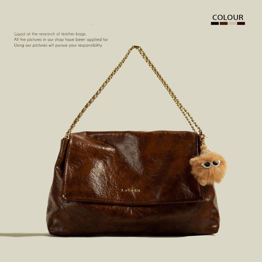 【原创爆款❗️复古托特包】它就是很能"装"满足日常需求，赠送可爱挂件，简约包身轻盈出门，腋下流浪包2025新款潮高级质感单肩包女QQ 商品图1