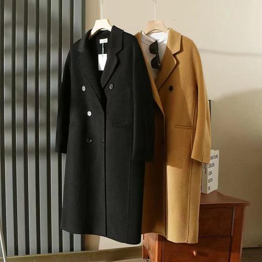 F011396女装新款羊毛羊绒双面呢双排扣长款大衣 商品图1