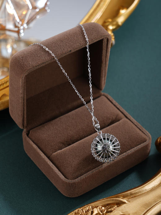 子佩集【玄华凝香】银S925珍珠惜王妃套链【HJYDZ009】12mm珠圆环黑珠2601 商品图4