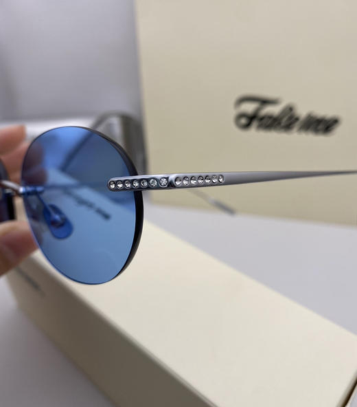 超轻纯钛无框复古圆形时尚太阳镜 光学眼镜 商品图7