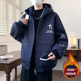 F011387双面穿加绒加厚连帽棉衣棉服男女同款外套