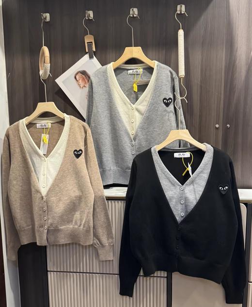 F011393温柔撞色假两件内搭设计V领针织开衫女款 商品图0