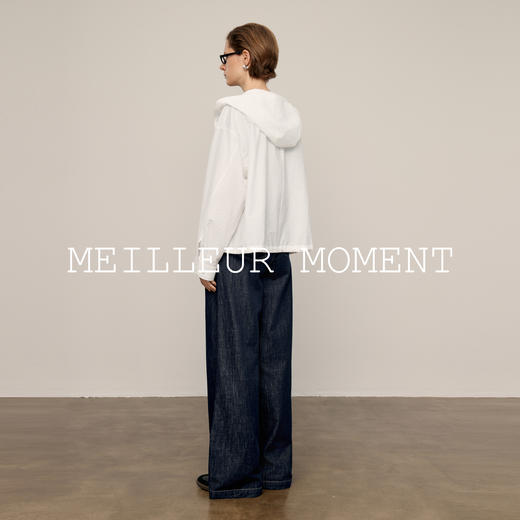 【商场同款】麦檬春秋柔软长绒棉连帽极简衬衫5G8122541Q 商品图3