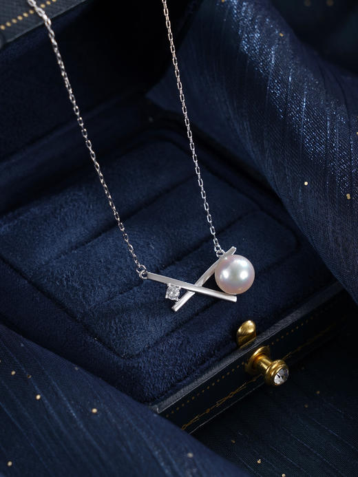 子佩集【X引力】银S925珍珠惜王妃套链【HJYTL004】8mm珠镀金双色交叉2601 商品图3