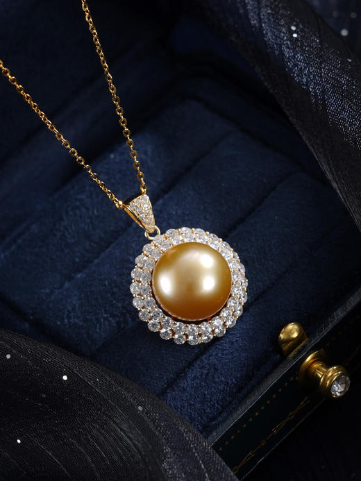 子佩集【光年之遇】银S925珍珠惜王妃套链【HJYDZ001】13mm珠镀金太阳花金色珠2601 商品图3