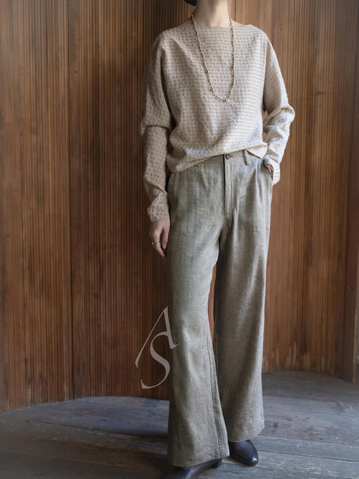 Jai 月桂绿瓦伦西亚羊毛亚麻长裤 商品图1