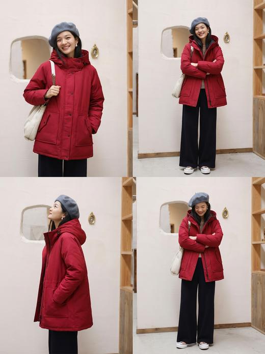 小禾高端连帽鹅绒服中长款羽绒服 商品图0